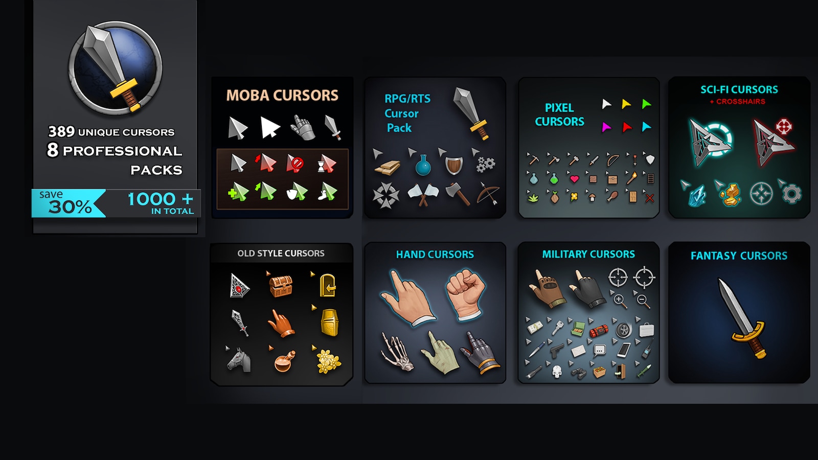 Cursors Mega Pack：2Dアセット UE マーケットプレイス